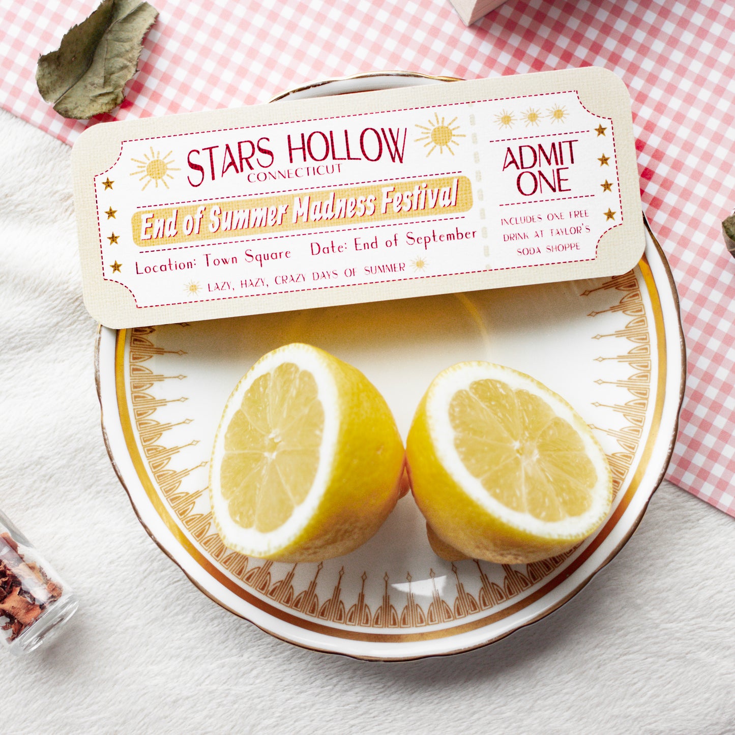 Stars Hollow End of Summer Madness Festival Ticket Bookmark