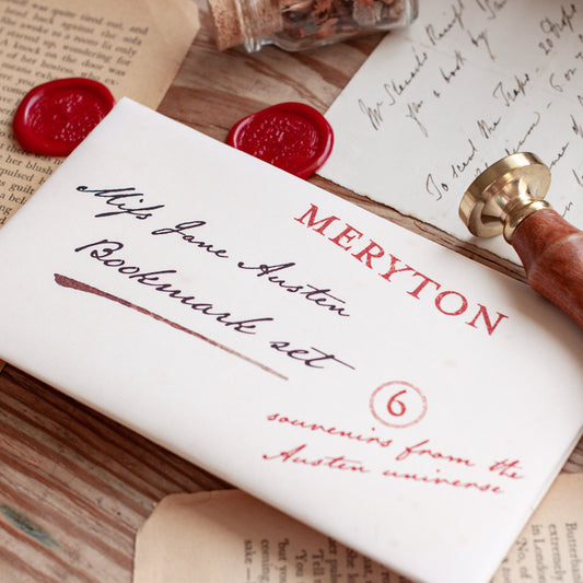 Jane Austen Bookmark Gift Set Wrapped in a Regency Style Letter