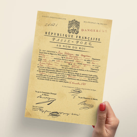 Jean Valjean's Parole Document Les Miserables