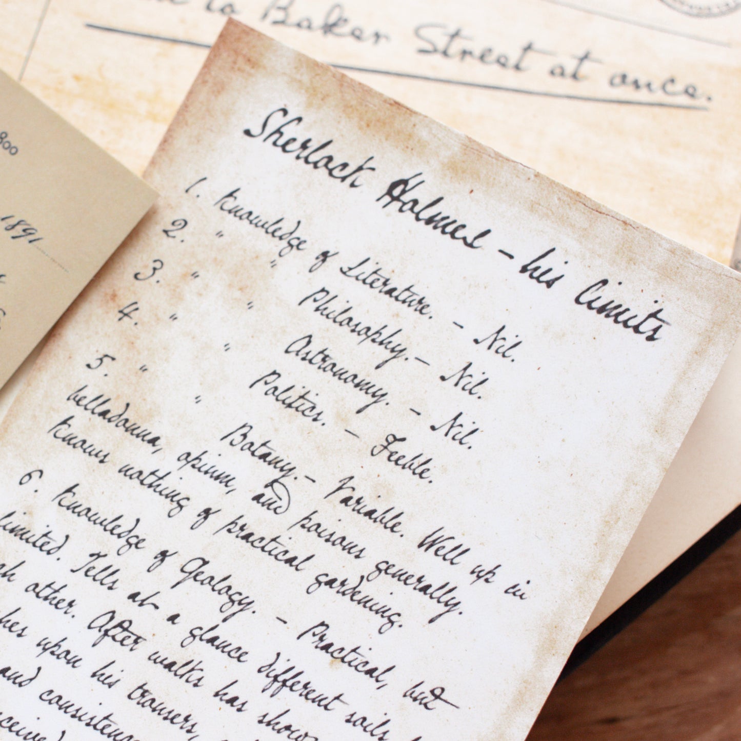 Sherlock Holmes Bookmark Gift Set Packaged in a Victorian Style Letter