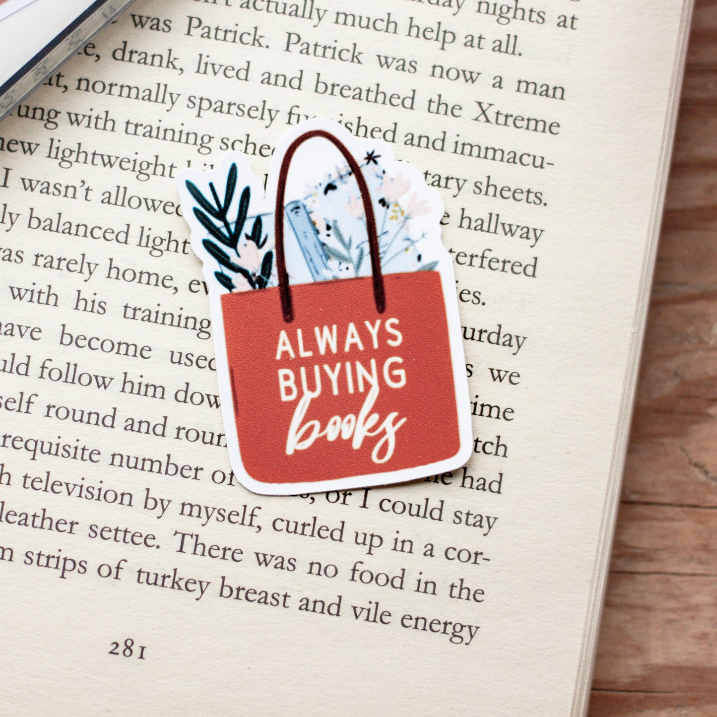 Always Buying Books Tote Bag Sticker