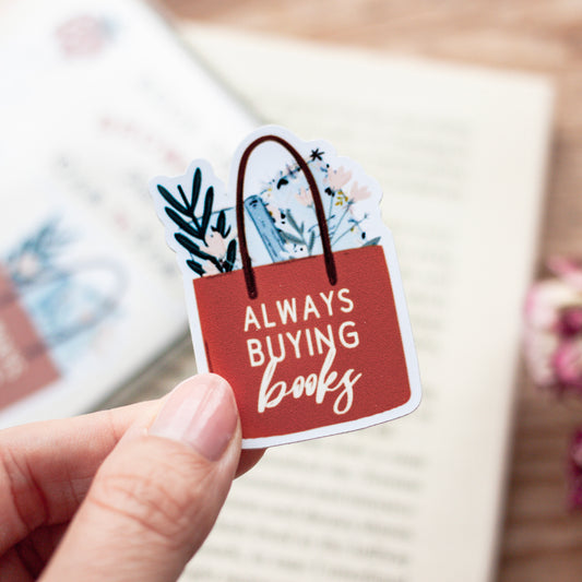 Always Buying Books Tote Bag Sticker