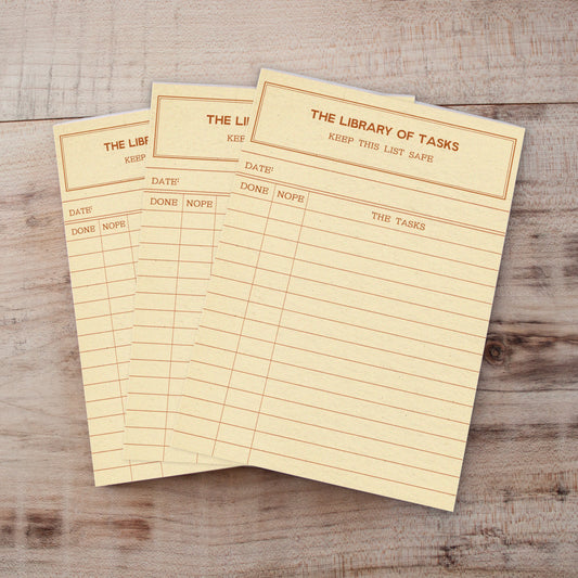 ‘Library of Tasks’ To Do List A6 Notepad