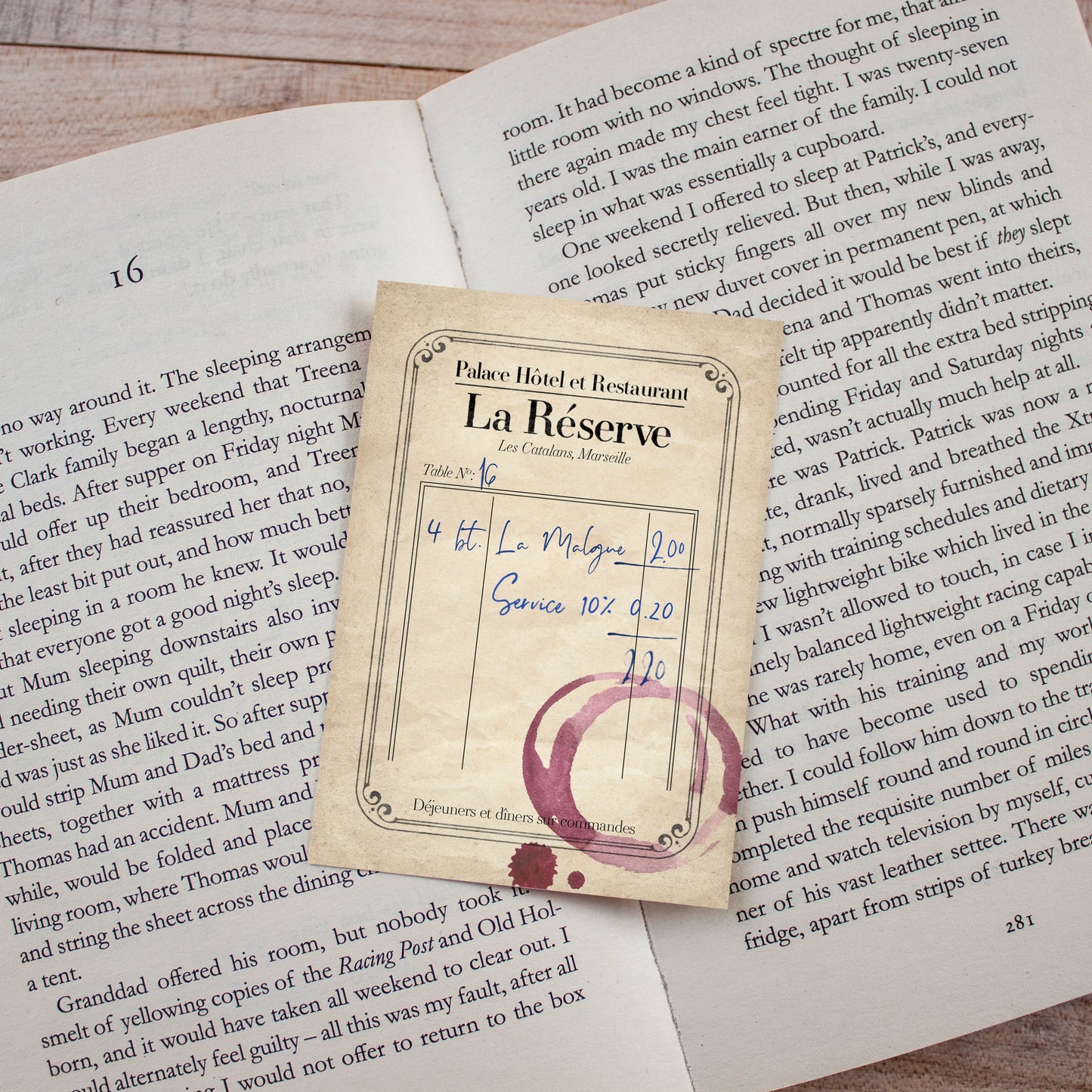 Count of Monte Cristo Bookmark La Reserve Receipt