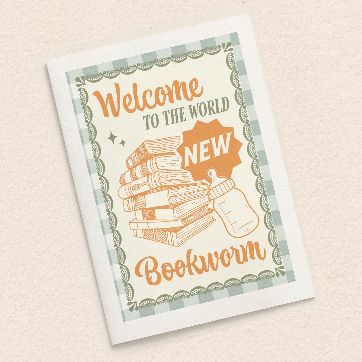 New Baby Bookworm Greeting Card