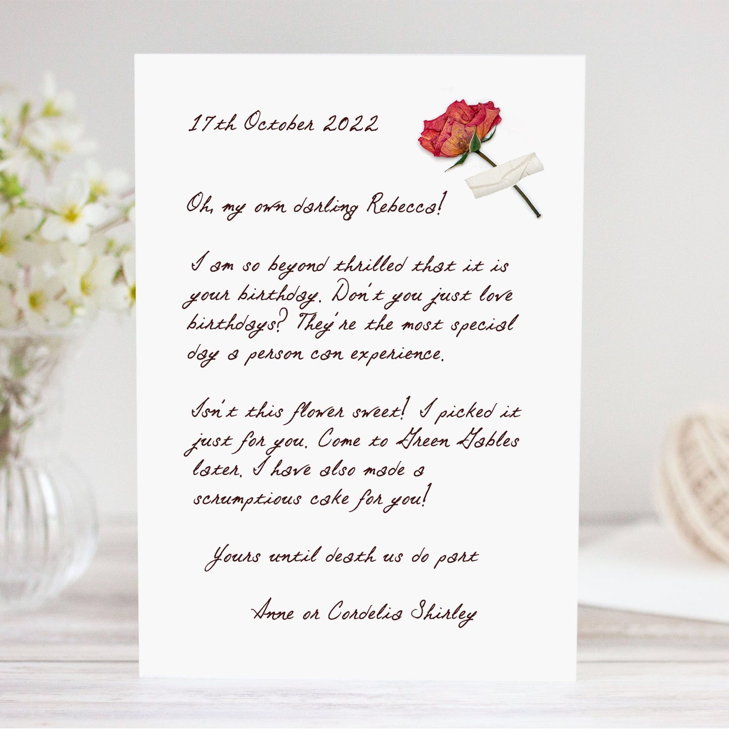 Personalised Anne of Green Gables Birthday Card