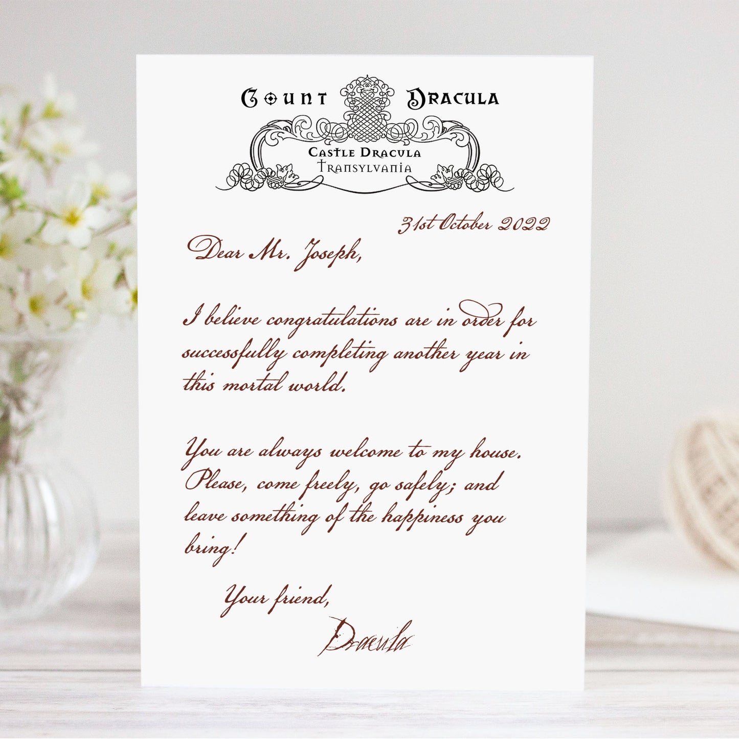 Personalised Dracula Birthday Card