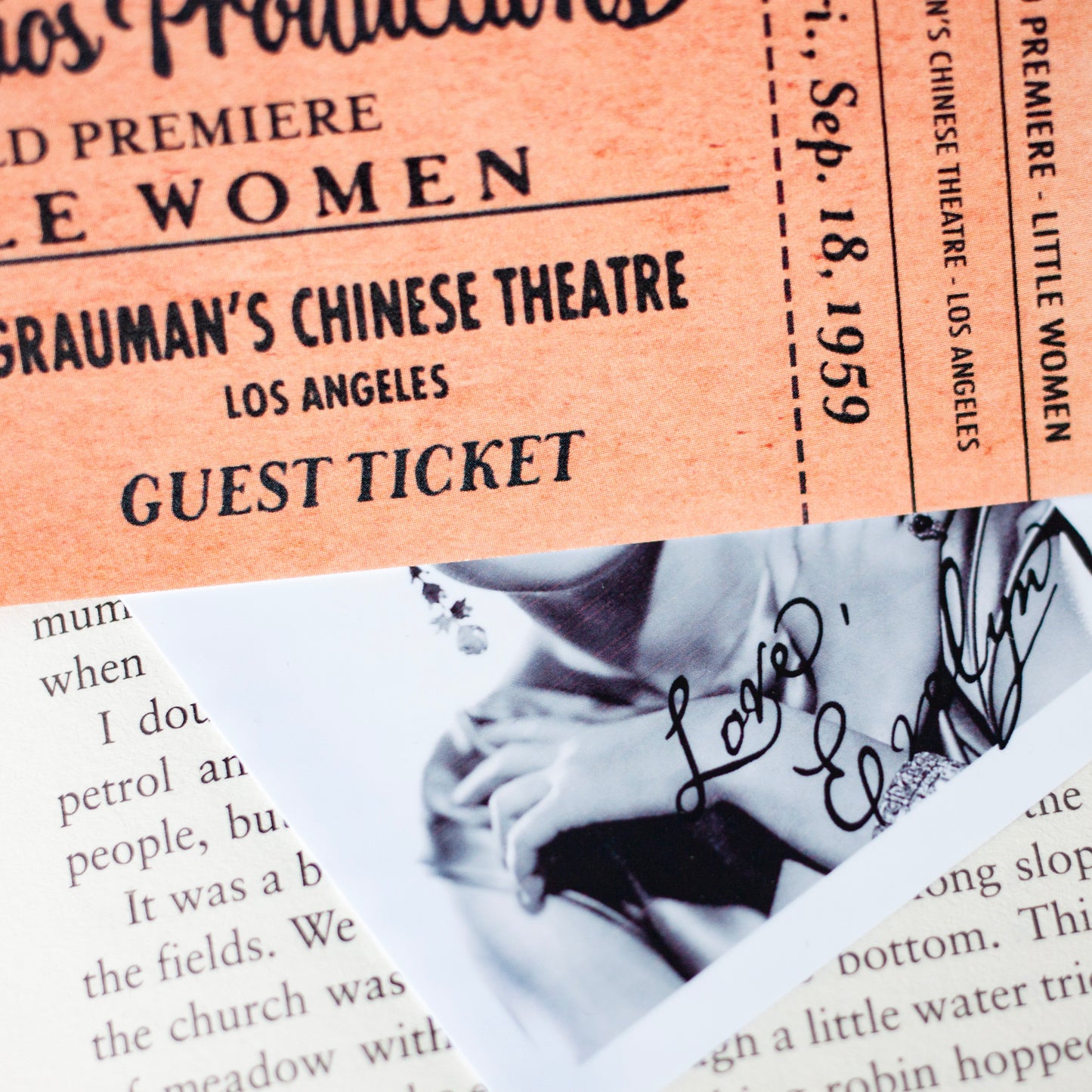 Old Hollywood Movie Ticket Bookmark