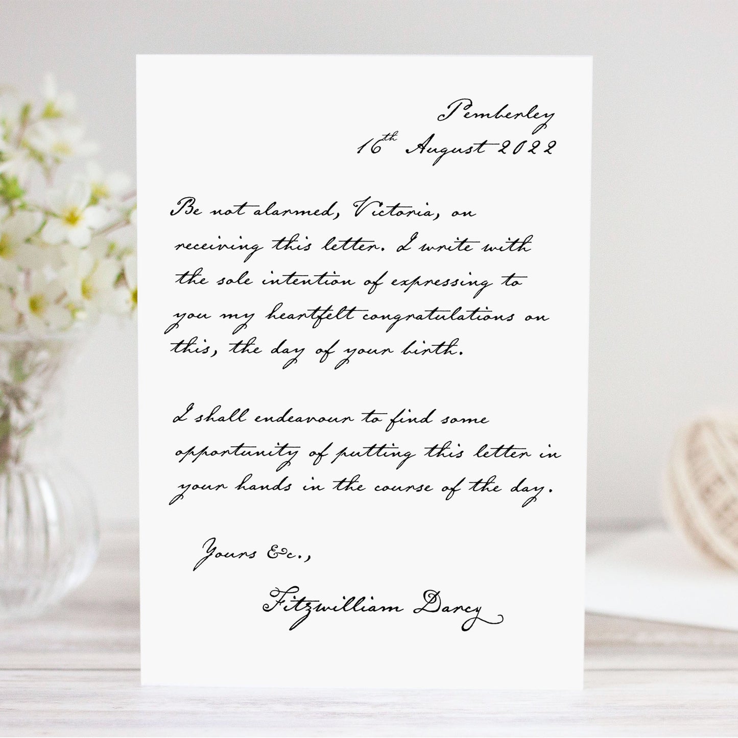 Personalised Mr Darcy Birthday Card