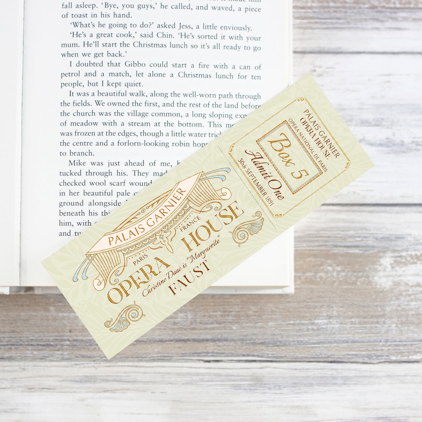 Phantom of the Opera Bookmark Ticket For Box 5