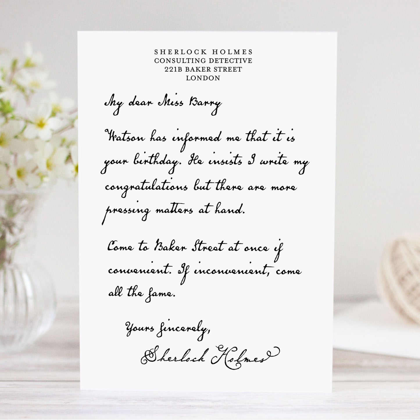 Personalised Sherlock Holmes Birthday Card