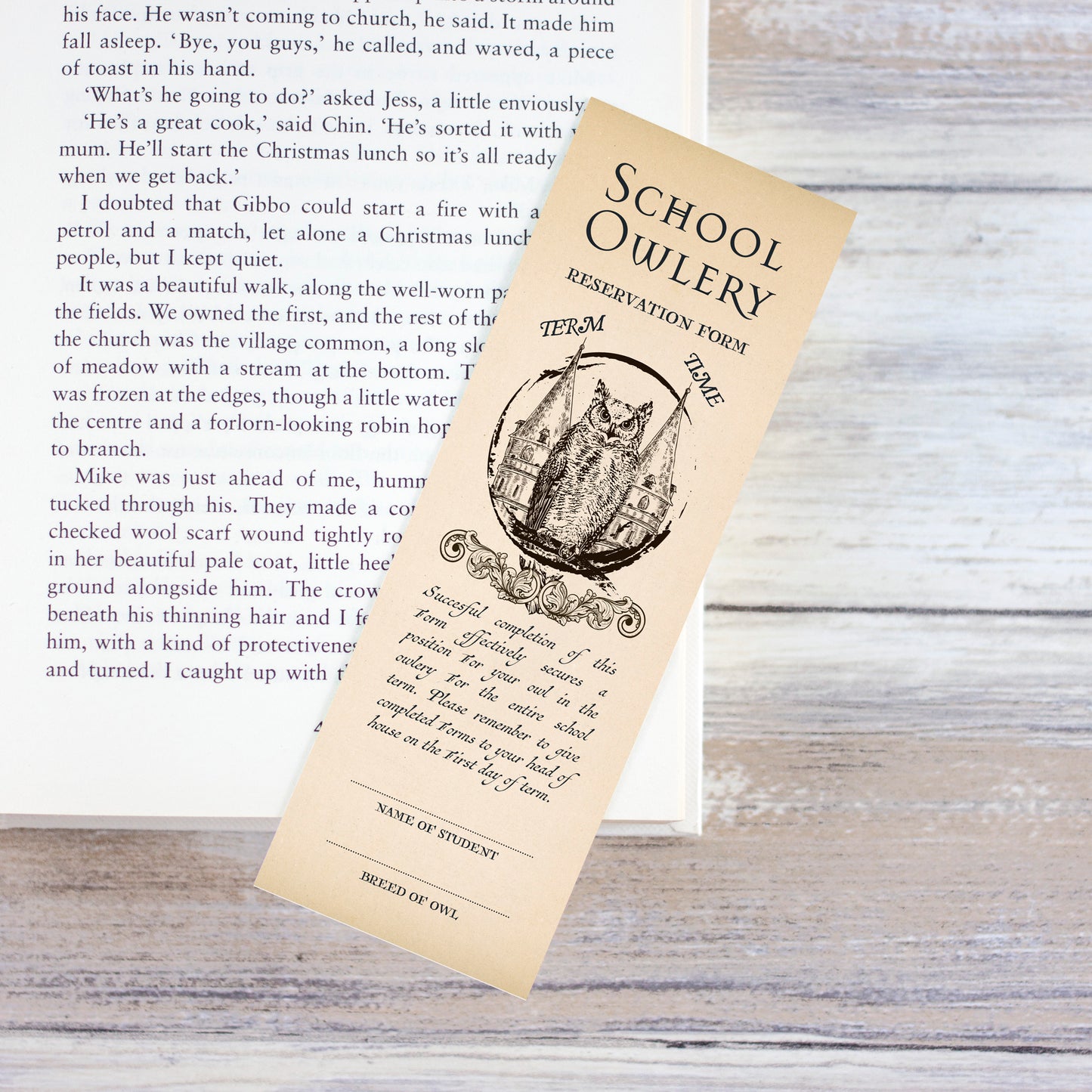Wizard Bookmark School Owlery