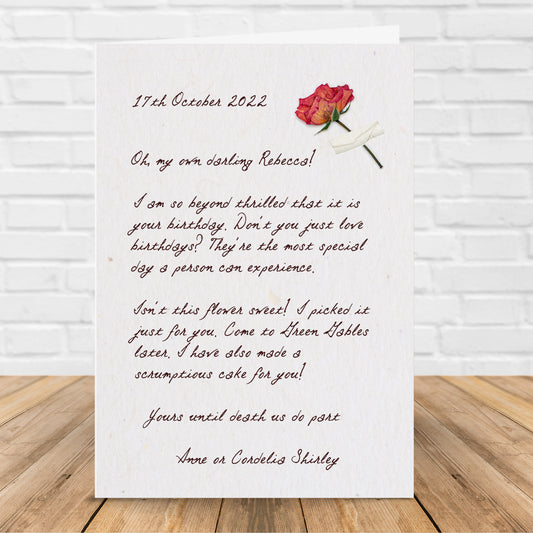 Personalised Anne of Green Gables Birthday Card