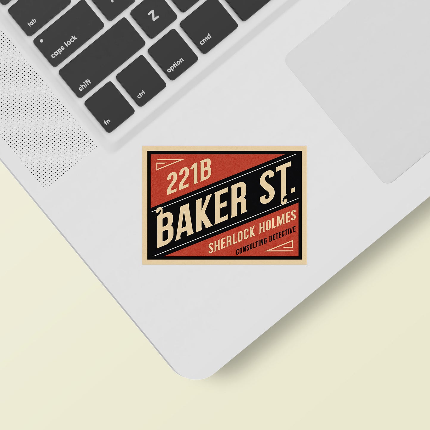 221b Baker Street Vintage Travel Label Vinyl Sticker