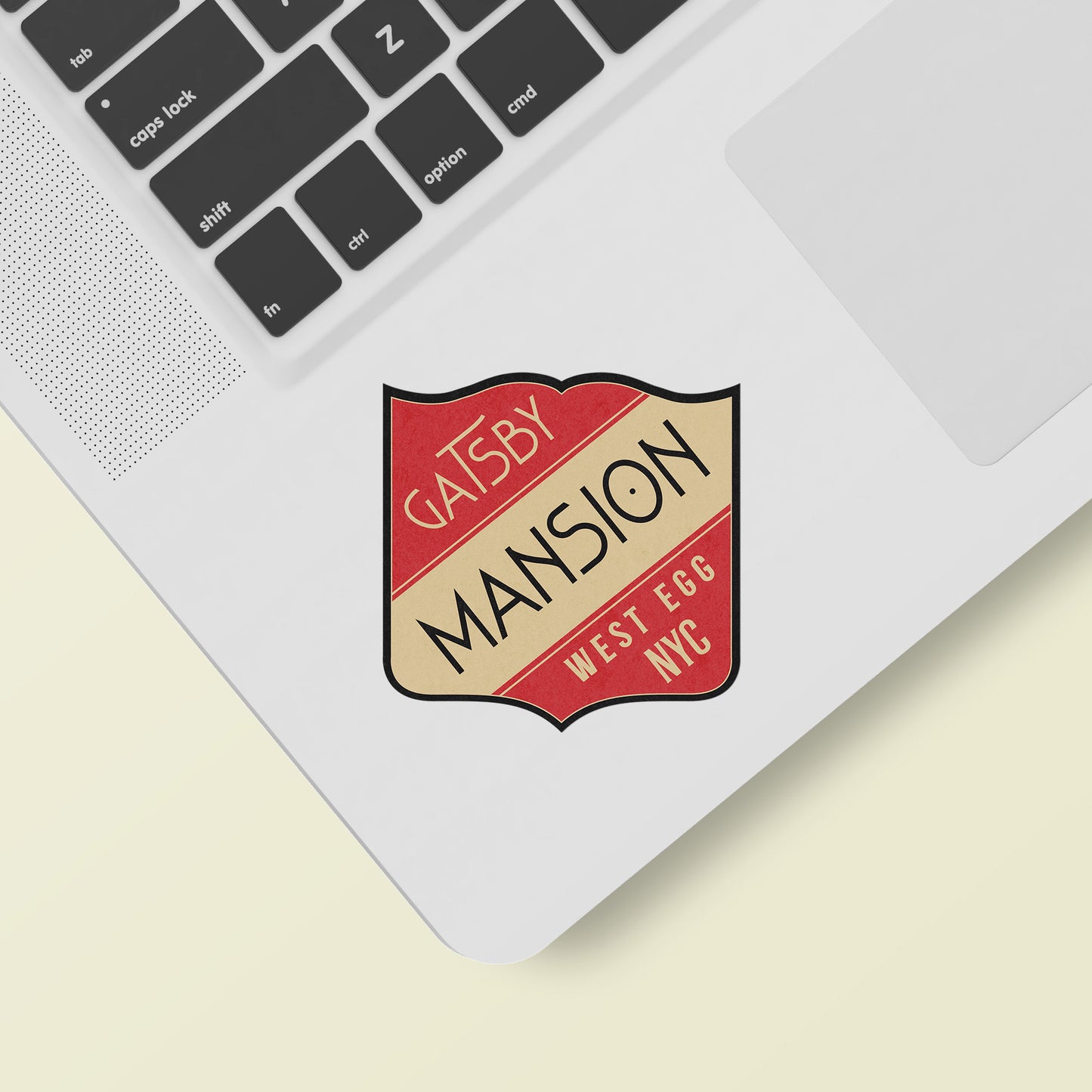 Gatsby Mansion Vintage Travel Label Vinyl Sticker