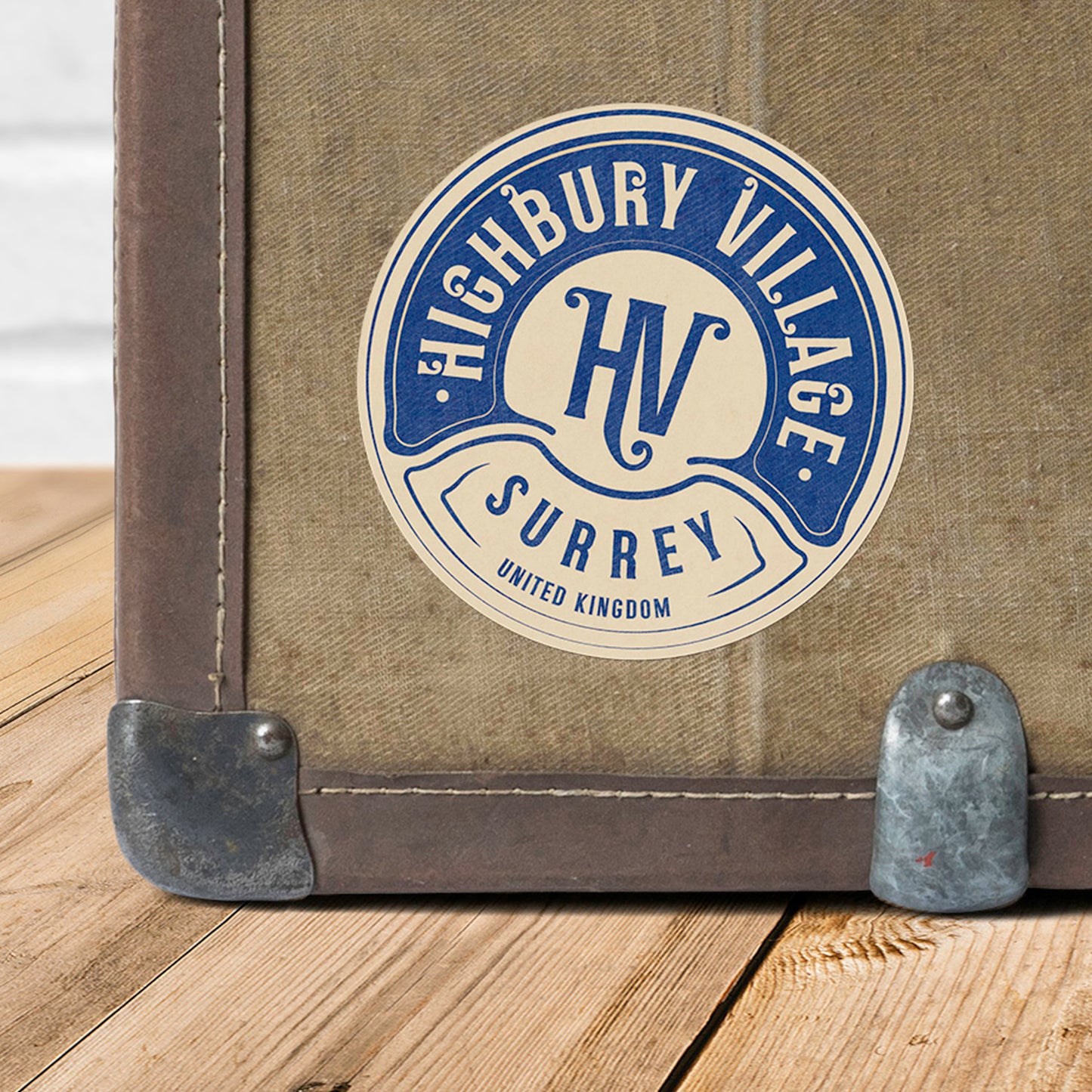 Emma Highbury Vintage Travel Label Vinyl Sticker