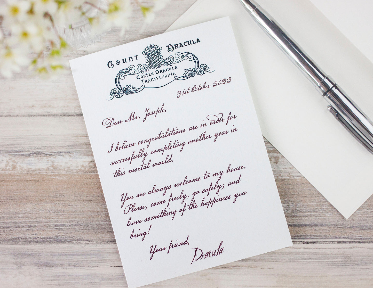Personalised Dracula Birthday Card