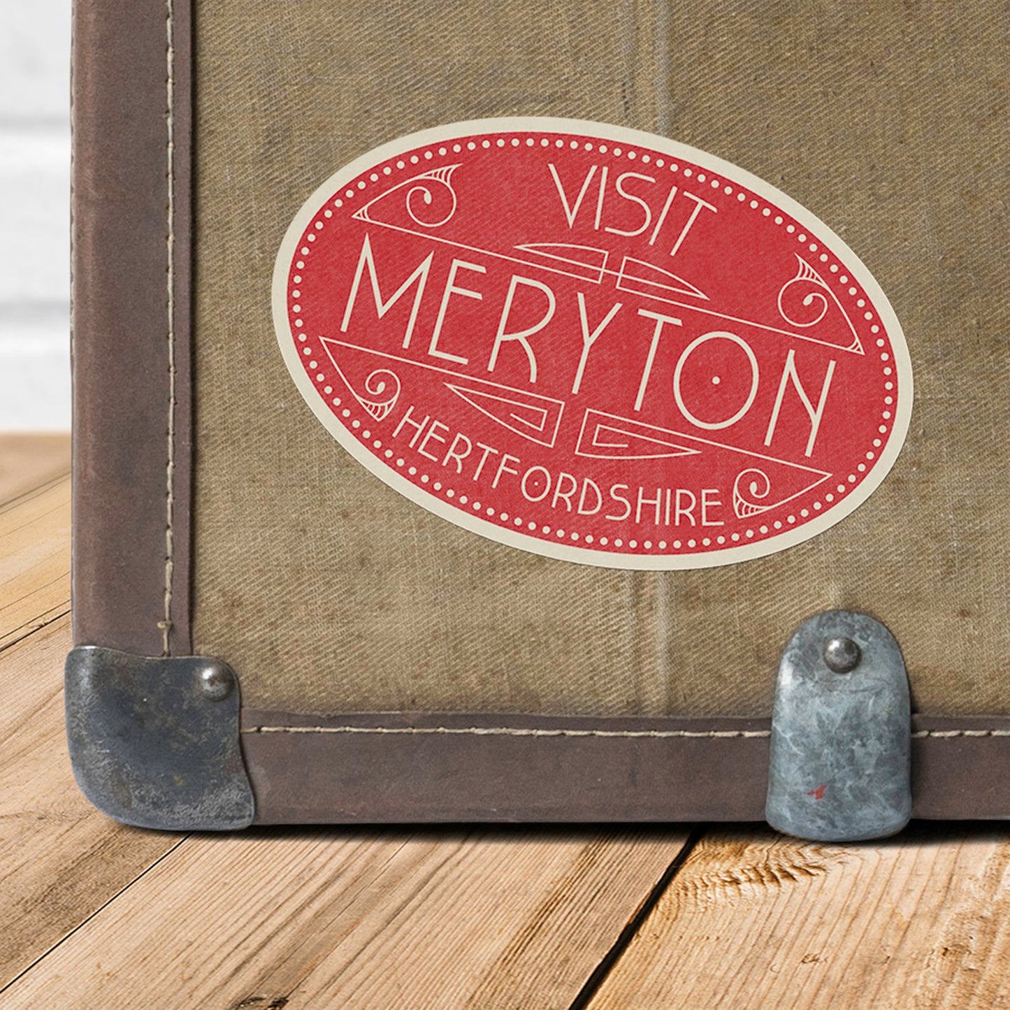 Pride and Prejudice Meryton Vintage Travel Label Vinyl Sticker