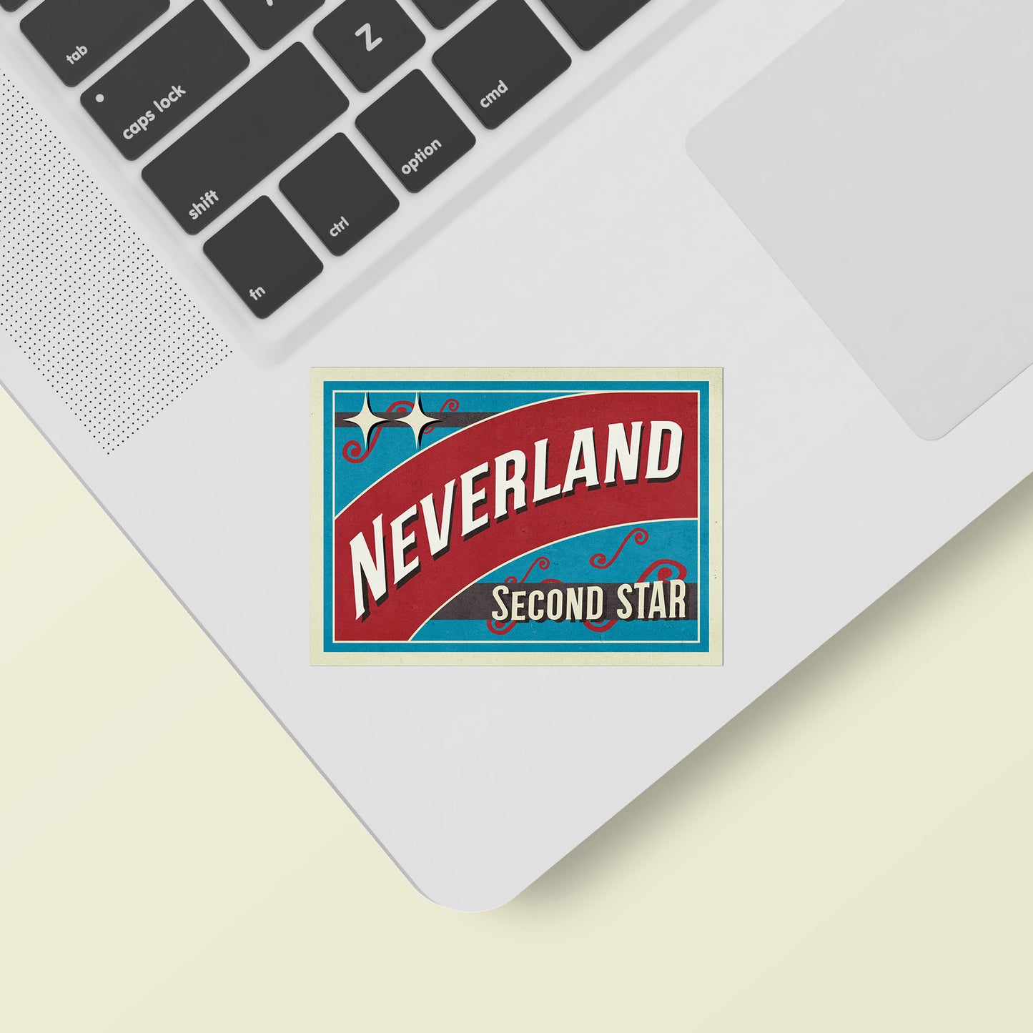 Peter Pan Neverland Vintage Travel Label Vinyl Sticker