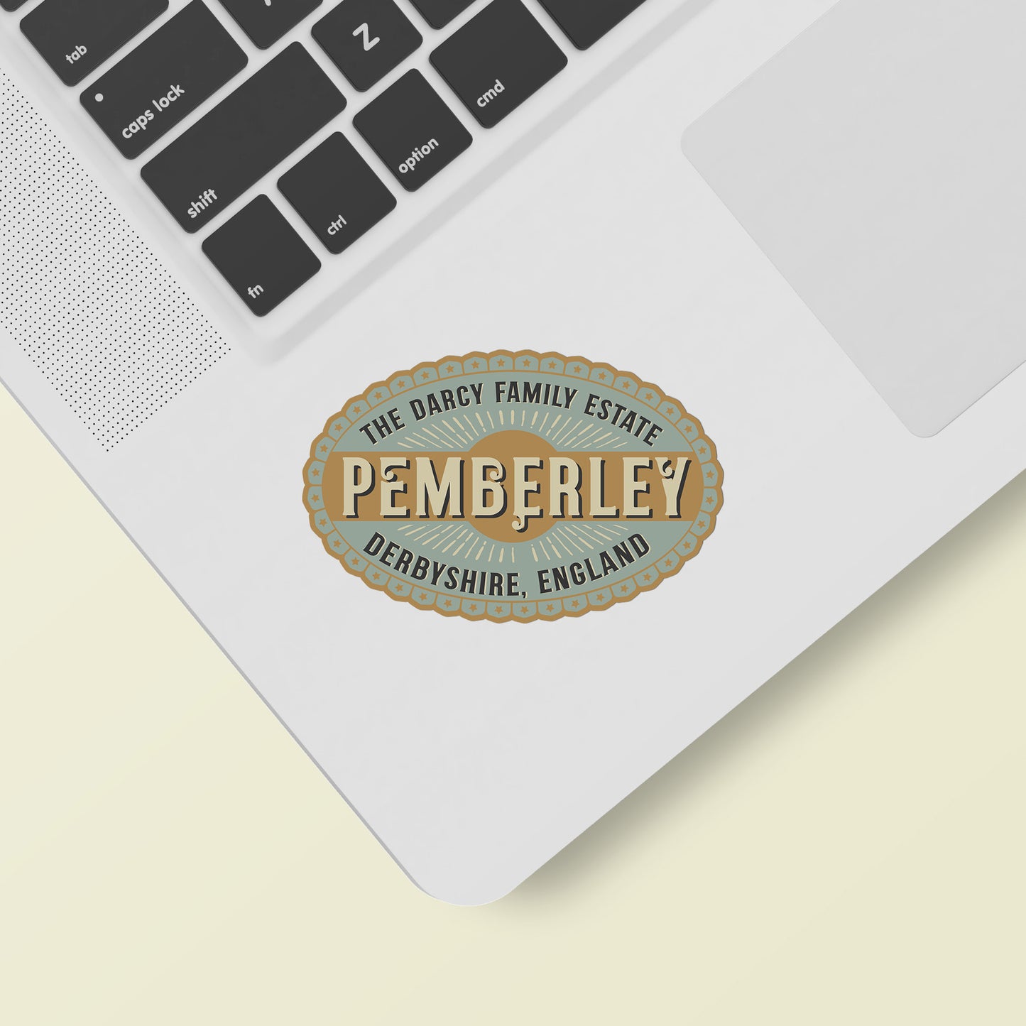 Pemberley Vintage Travel Label Vinyl Sticker