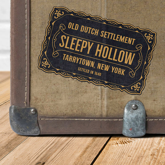 Sleepy Hollow Vintage Travel Label Vinyl Sticker