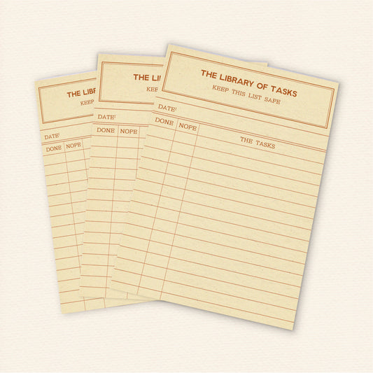 ‘Library of Tasks’ To Do List A6 Notepad