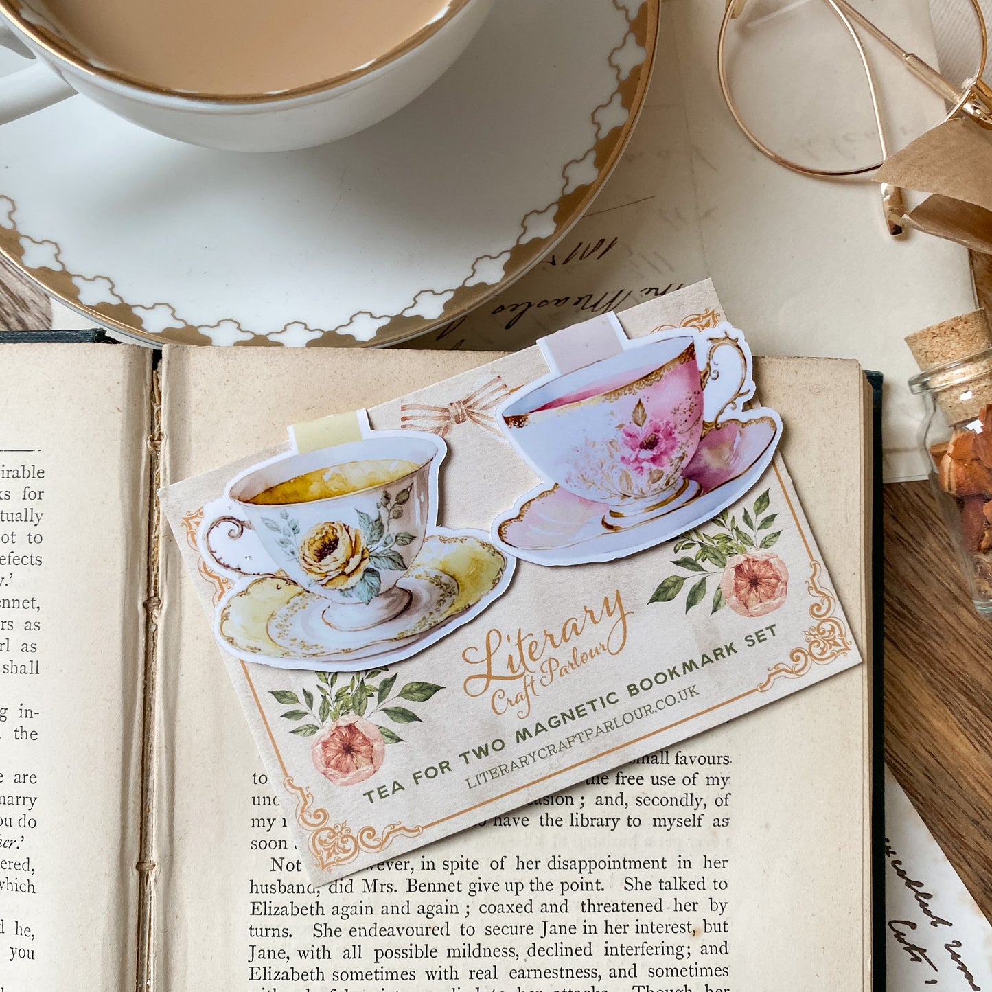 Tea for Two Magnetic Bookmark Set