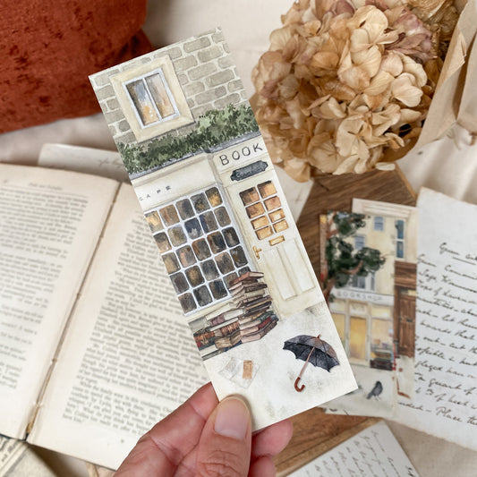 Bookshop Storefront in the Rain Bookmark