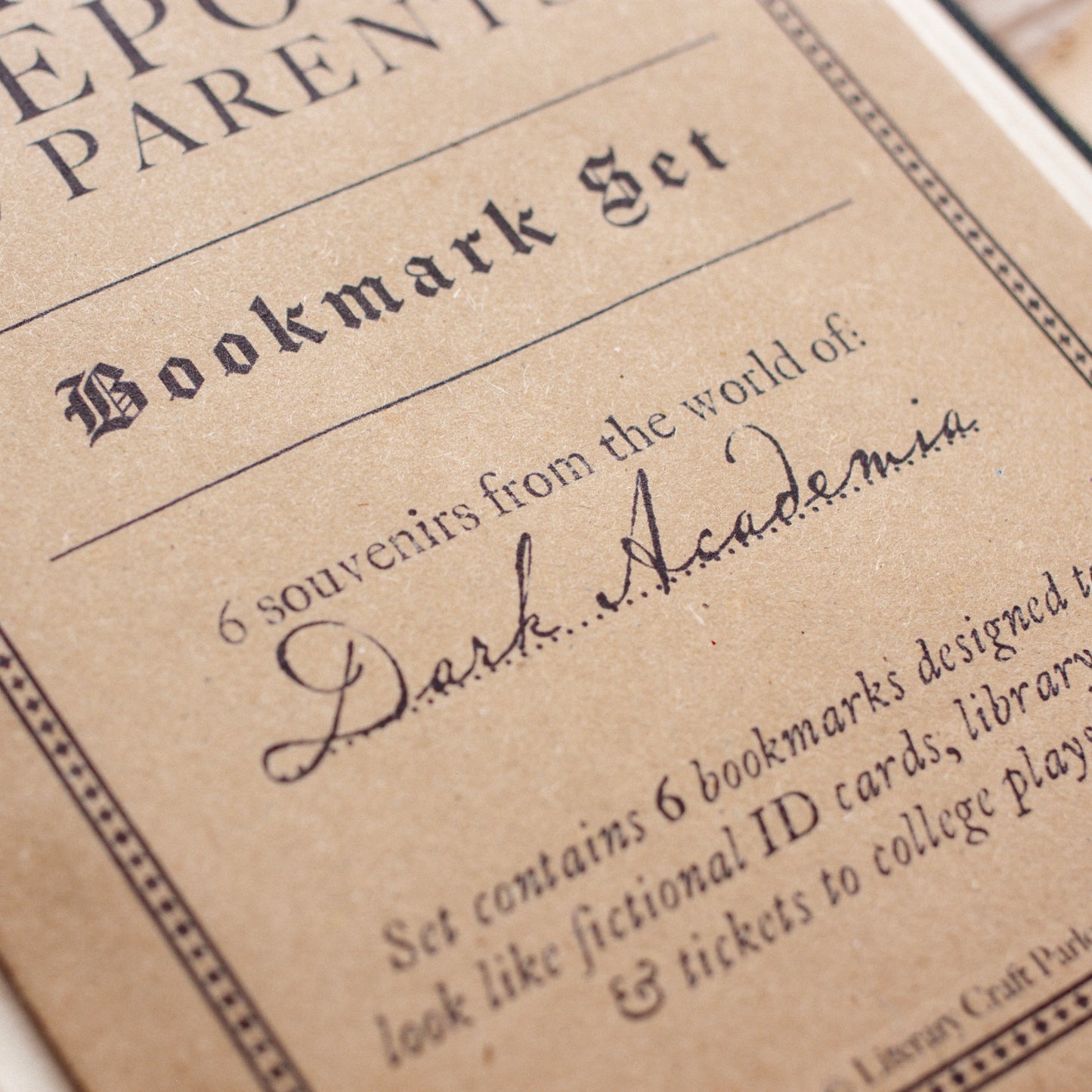 Dark Academia Bookmark Gift Set