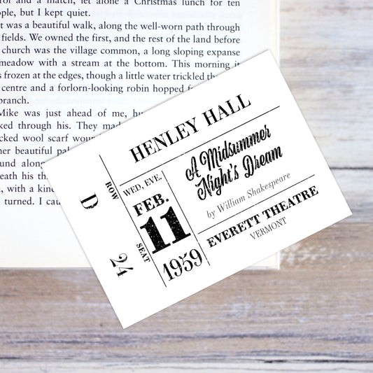 A Midsummer Night's Dream Ticket Henley Hall Bookmark