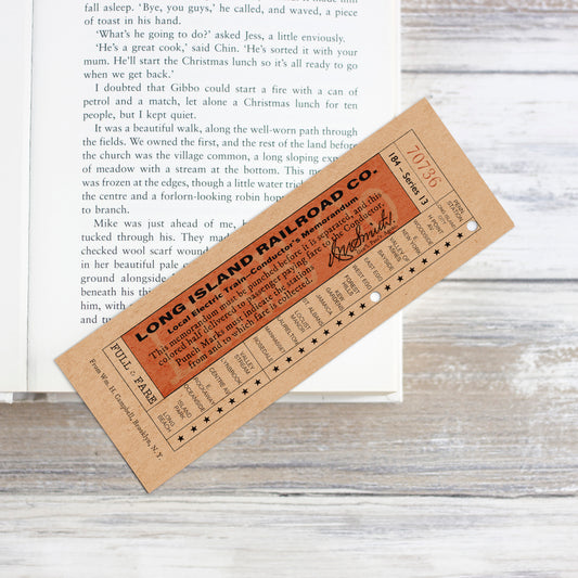 The Great Gatsby Train Ticket Bookmark