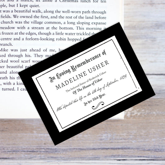 The Fall of The House of Usher Madeline Usher In Memoriam Bookmark