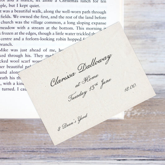 Mrs Dalloway Invitation Bookmark