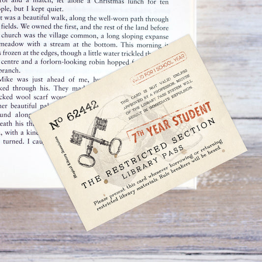 Restricted Section Library Pass Bookmark