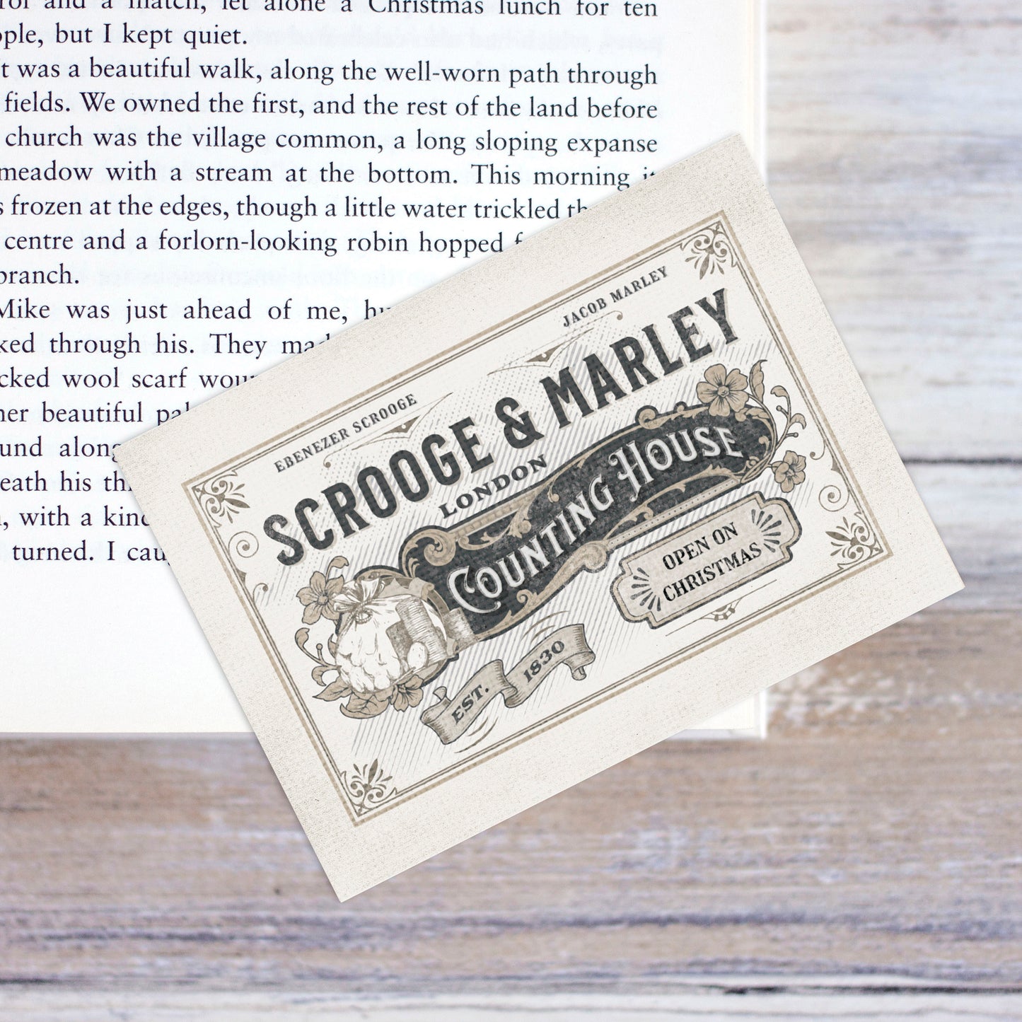 Scrooge and Marley Trade Card Bookmark