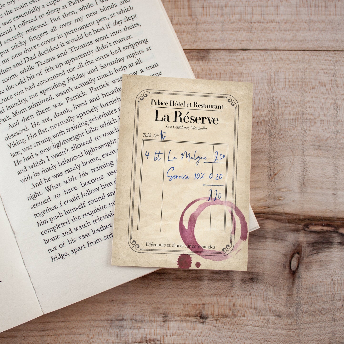 Count of Monte Cristo Bookmark La Reserve Receipt