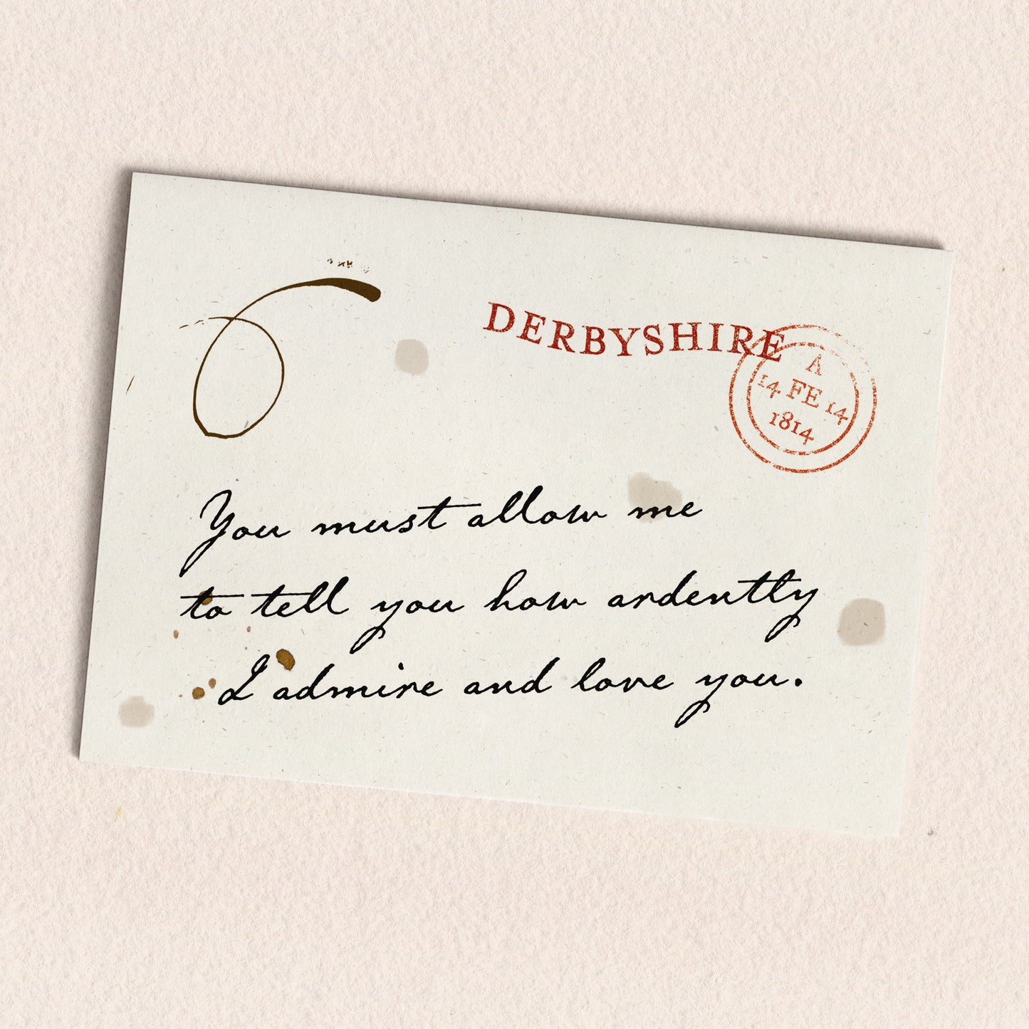 Mr Darcy Ardently Love Greeting Card