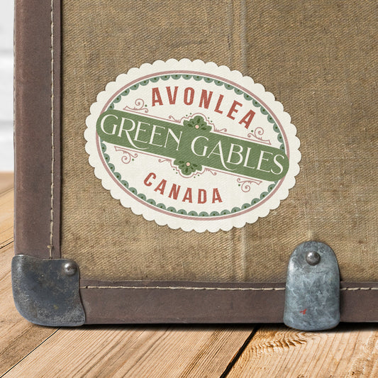 Green Gables Vintage Travel Label Vinyl Sticker