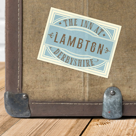 Pride and Prejudice Lambton Vintage Travel Label Vinyl Sticker