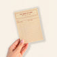 ‘Library of Tasks’ To Do List A6 Notepad