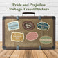 Pride and Prejudice Netherfield Park Vintage Travel Label Vinyl Sticker