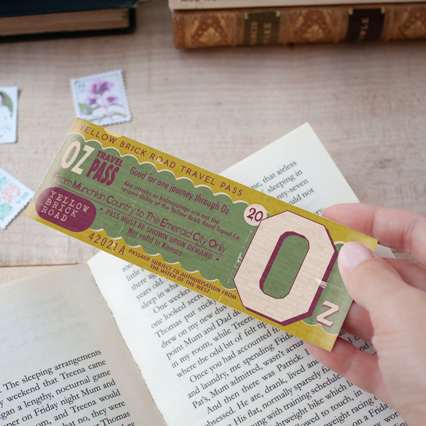 Wizard of Oz Yellow Brick Road Travel Pass Bookmark