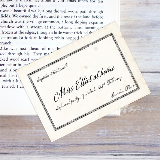 Persuasion Bookmark Anne Elliot Invitation