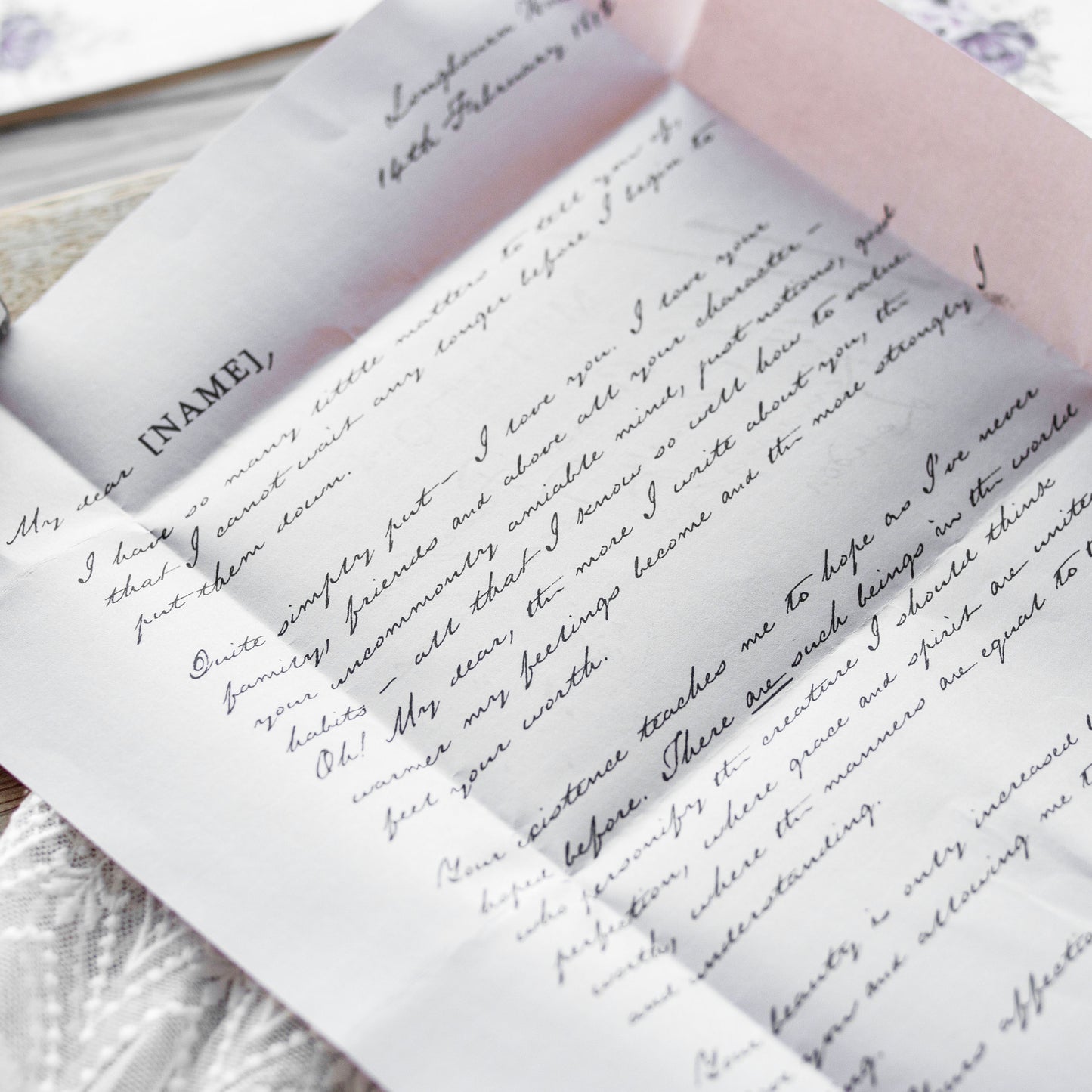 Personalised Love Letter from Elizabeth Bennet