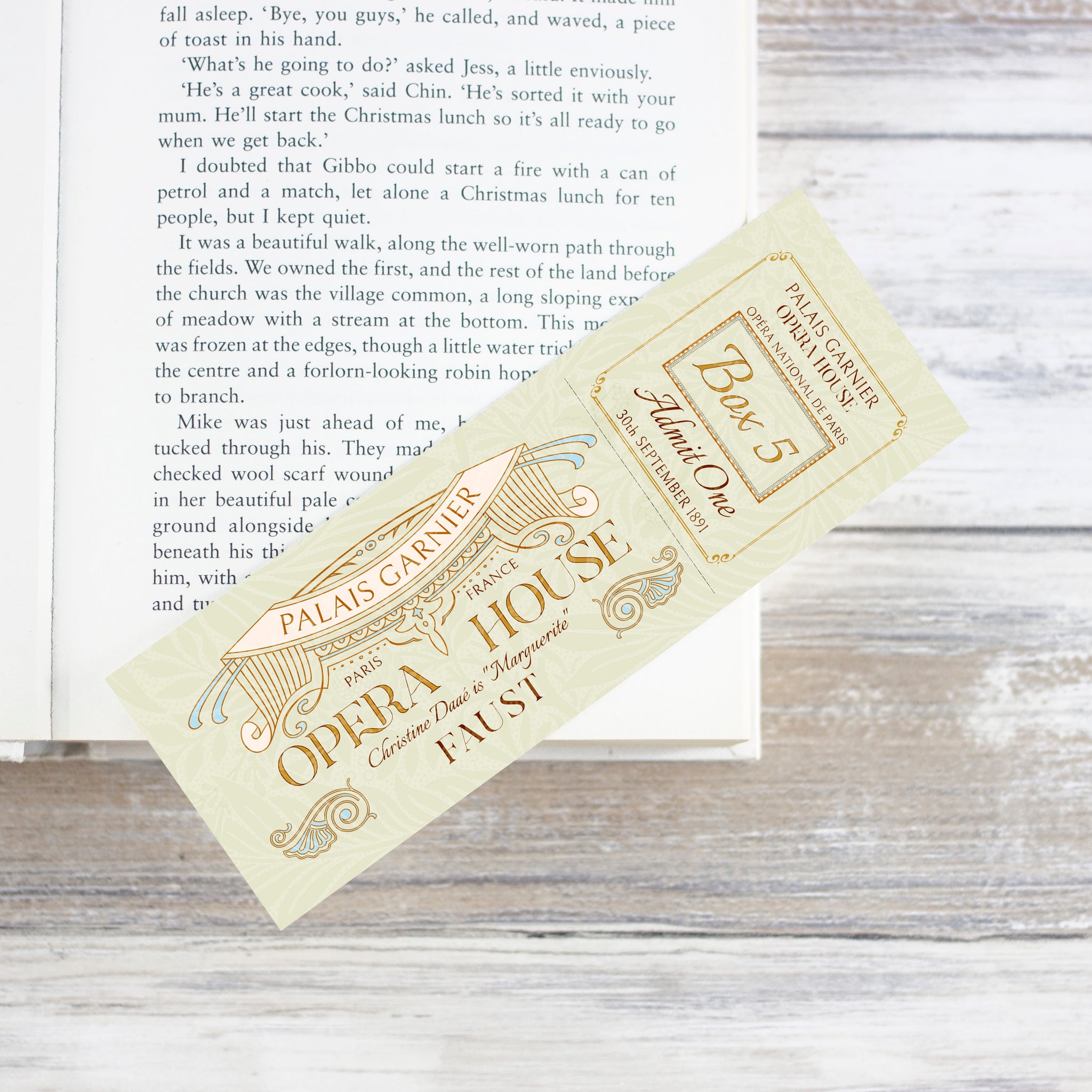 Phantom of the Opera Bookmark Ticket For Box 5 – Literary Craft Parlour