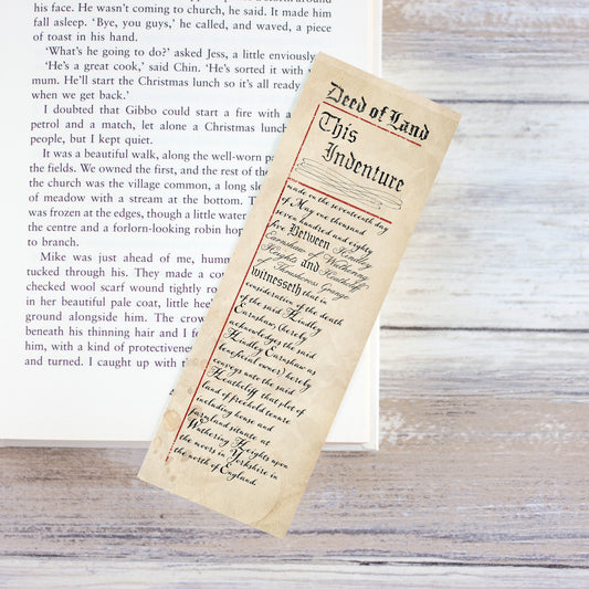 Wuthering Heights Bookmark Deed of Land