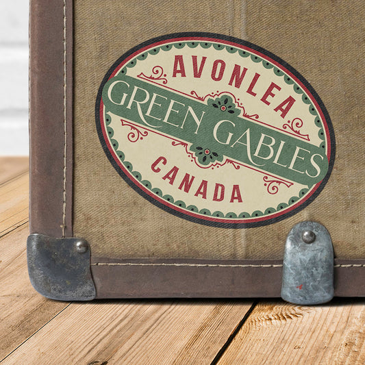 Green Gables Vintage Travel Label Vinyl Sticker